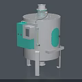Cylindrical Industrial Equipment With White Green Body Control Panel And Top Unit