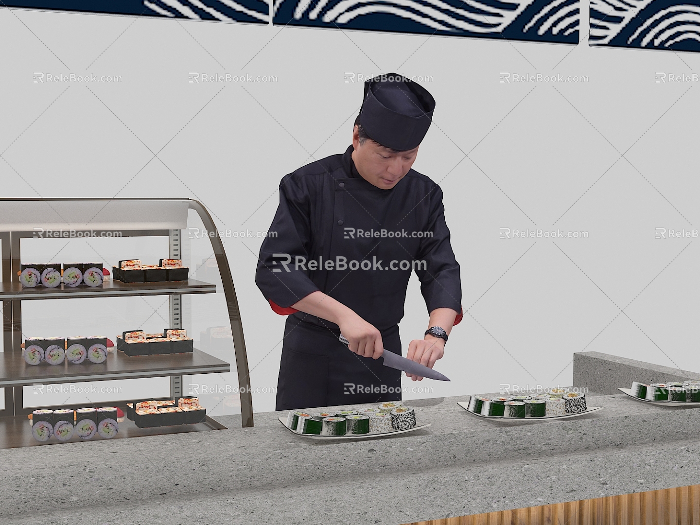 Modern Men's Day Shop Chef Chef 3d model