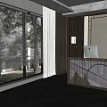 New Chinese Reception Desk Simple Front Desk 3d model