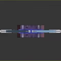 Fantasy Glowing Sword with Blue Blade Purple Accents and Pink Hilt in Mythical Weapon Design