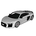Silver Audi R8 Two Door Sports Car With Sleek Exterior And Alloy Wheels