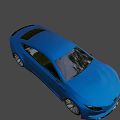 Blue Modern Sports Car With Streamlined Body Design And Stylish Wheels