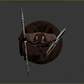 Ancient Warrior Man in Armor Holding Shield and Sword Standing Pose 3D Figure