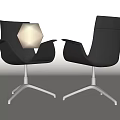 Modern Black Office Chairs With Ergonomic Design And Metal Base
