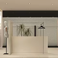 Modern Clothing Store Interior With Mannequin Display Racks White Counter Plants And Mirror