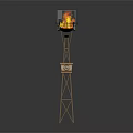 Sports Equipment Torch Stand With Flaming Top And Tower Structure For Events