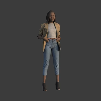 foreign woman black 3d model