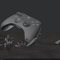 Premium Silver Gaming Controller With Ergonomic Grip And Broken Glass Details 3d model