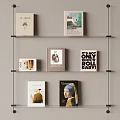 Modern Metal Glass Bookshelf Glass Storage Rack Bookshelf Partition Type Bookshelf Partition Rack 3d model
