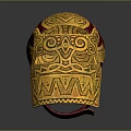 Ancient Warrior Character With Dragon Adorned Golden Helmet And Intricate Patterns 3d model