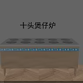 Professional Commercial Kitchen Appliance Ten Burner Stainless Steel Clay Pot Stove
