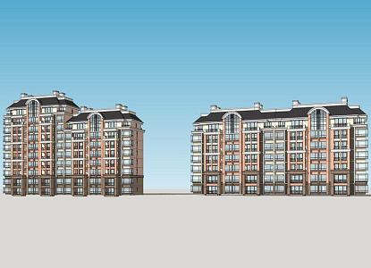 French multi-storey residence 3d model