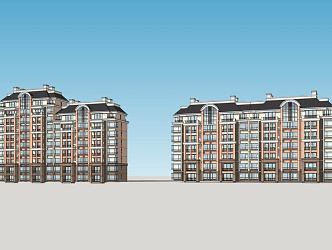 French multi-storey residence 3d model