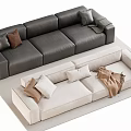 Modern double sofa multiplayer sofa corner sofa 3d model