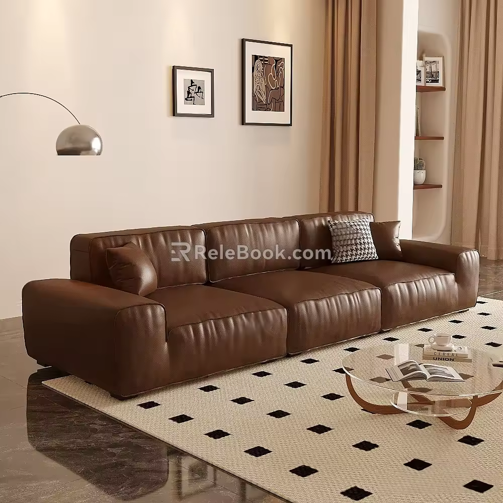 Modern sofa coffee table combination 3d model