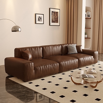 Modern sofa coffee table combination 3d model