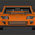 Orange Racing Car Model with Rear Wing and Body Graphics