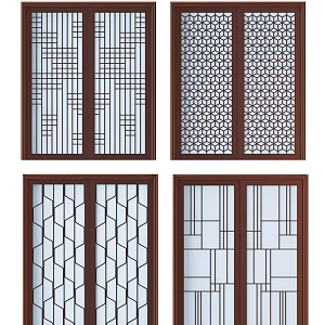 Modern sliding door sliding door combination 3d model
