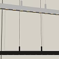 Modern Linear Chandelier With Sleek Metal Frame Multiple LED Lights Hanging Design 3d model