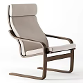 Modern High Back Accent Chair With Gray Upholstery And Wooden Frame Design