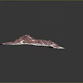 Red and White Mountain Range with Geometric Polygonal Design Printed on Paper Against Gray Tabletop