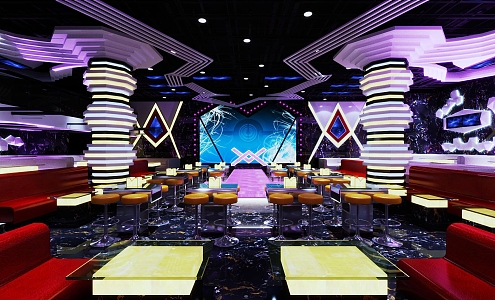 Bar Hall KTV Disco T-stage Show 3d model