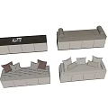 Bay window cushion 3d model