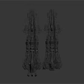 Two Detailed Futuristic Cosmic Spacecraft With Sci Fi Structure And Design