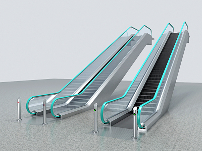 Modern Elevator Escalator 3d model