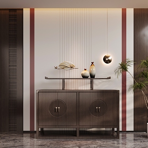 New Chinese-style Side Cabinet Side Cabinet Entrance Cabinet 3d model