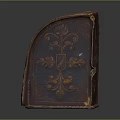 Brown Leather Storage Box With Intricate Carved Decorative Patterns And Vintage Style