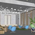 modern library 3d model