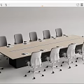 Modern Conference Table and Chair Conference Table and Chair Combination 3d model