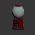 Amusement Equipment Toy Capsule Machine With Red Base Transparent Globe And White Capsules