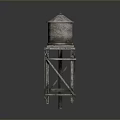 Vintage Industrial Metal Container Furniture With Rustic Wooden Stand And Cross Support Design