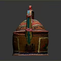 Colorful Handwoven Storage Basket With Decorative Lid And Handle For Home Organization