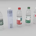 Pantry with Assorted Bottled Water Brands for Refreshment and Hydration Needs 3d model