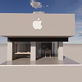 Modern Apple Store Exterior With White Logo And Display Windows 3d model