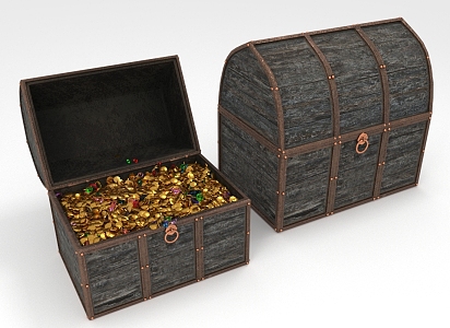 treasure chest gold and silver treasure 3d model