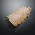 Dried Plant Leaf With Brown Color Spotted Surface And Torn Edges On Dark Background 3d model