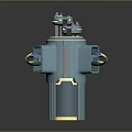 Blue Cylindrical Mechanical Device With Yellow Accents Top Knobs And Transparent Section