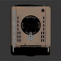 Square Beige Industrial Instrument With Round Dial Top Knob And Grille Vents