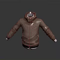 Brown Long Sleeved Hoodie With Zipper Hood And White Cuffs For Daily Comfortable Wear