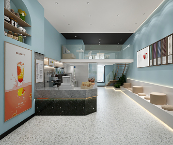 Modern Milk Tea Shop 3d model