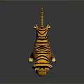 Low Poly Tiger 3D Model With Yellow Black Stripes And Green Eyes 3d model