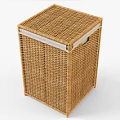 Woven Rattan Storage Basket with Natural Brown Finish and Secure Lid Design