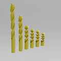 Industrial Twist Drill Bits Set With Gold Coating And Assorted Sizes