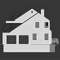 Two Story Detached House With Green Shingle Roof White Exterior And Front Porch