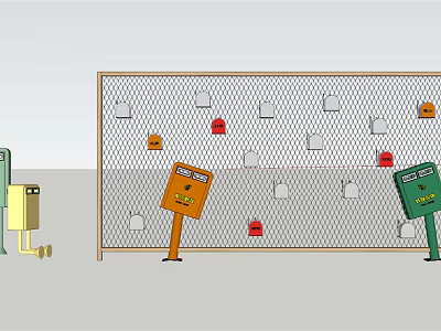 Industrial LOFT Mailbox Wenchuang Creative Mailbox Performance Stamps 3d model