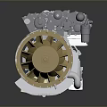 Detailed Aero Engine 3D Model With Internal Turbine Blades And Components